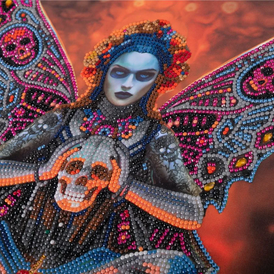 Craft Buddy Crystal Art Skull Fairy scroll 40x50cm Anne Stokes