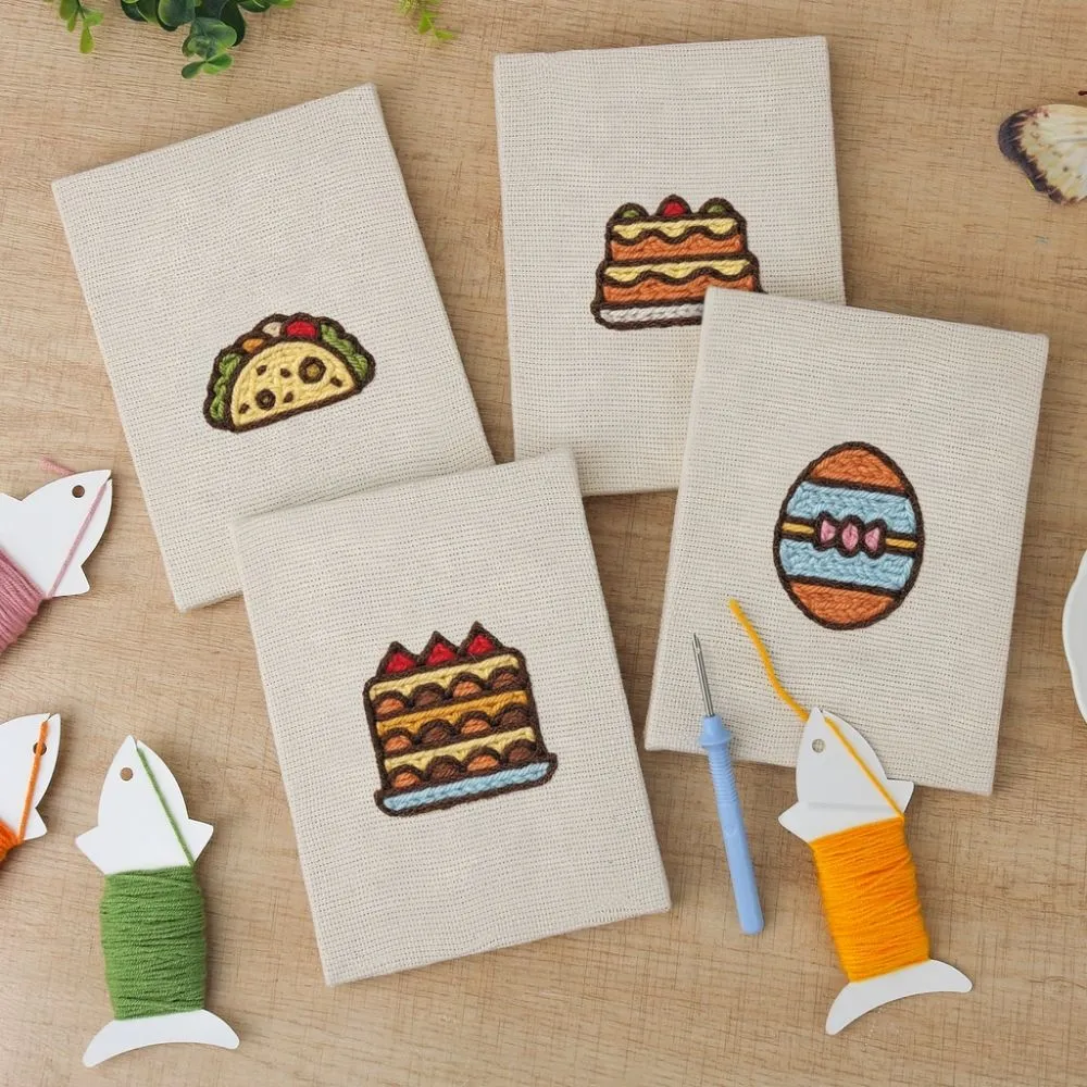 Figured'Art Taarten en Lekkernijen punch needle set 4 stuks