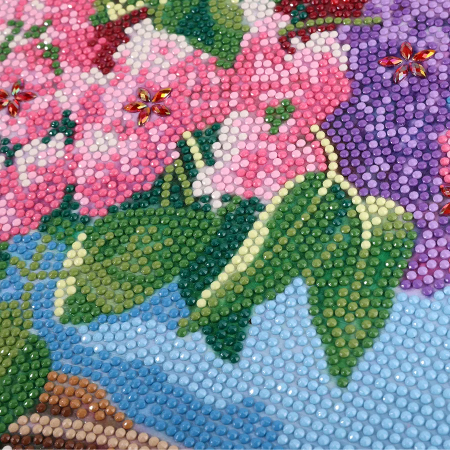 Craft Buddy The Window Vase Crystal Art canvas 50x40 cm bloemen