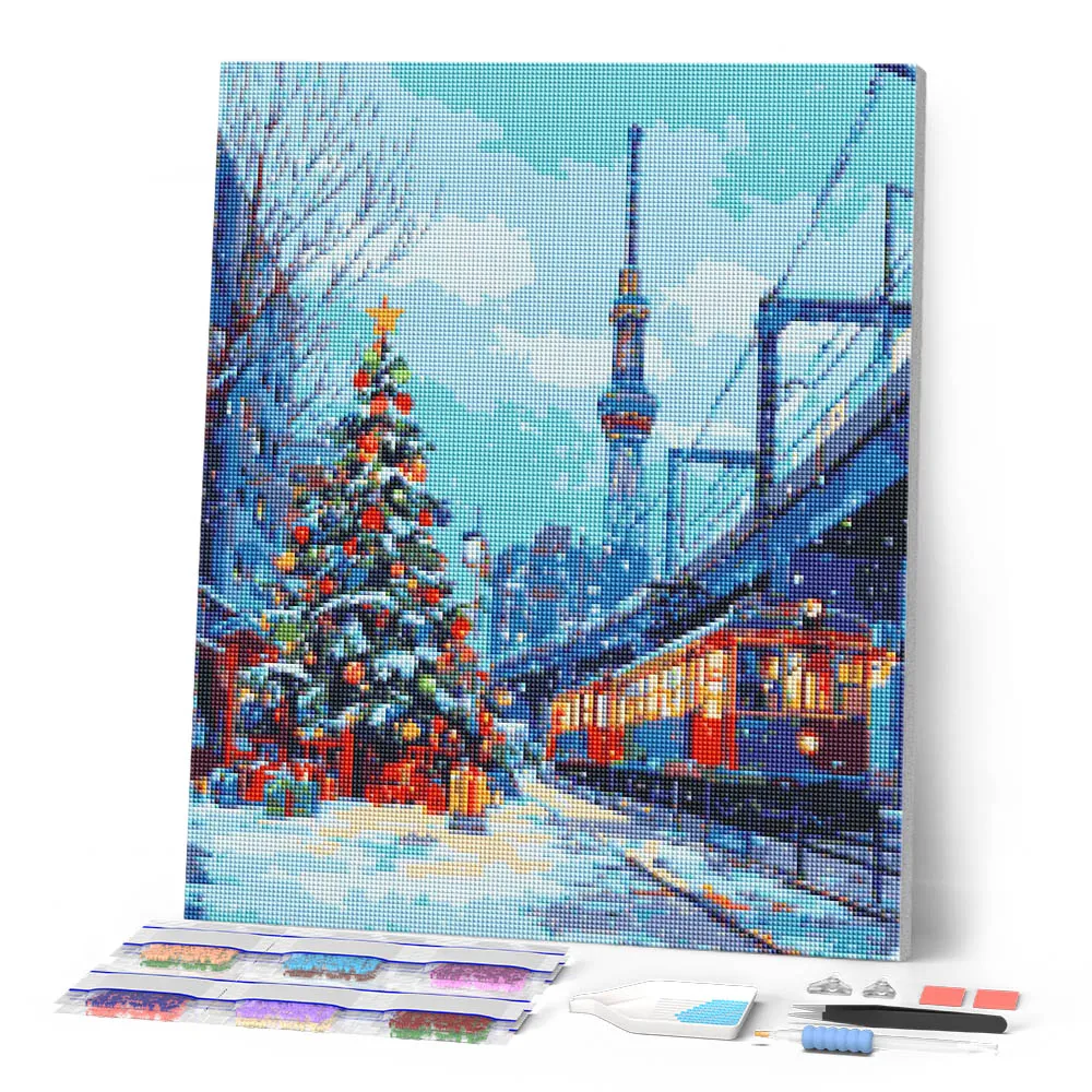 Figured'Art Kerst in Tokio diamond painting 40x50 cm winter