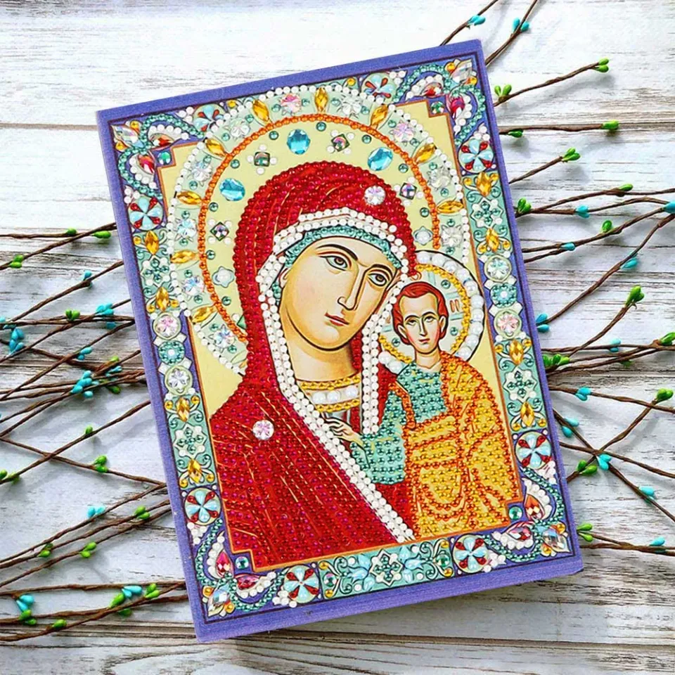 Figured'Art Maagd Maria met Jezus diamond painting boek A5 50p