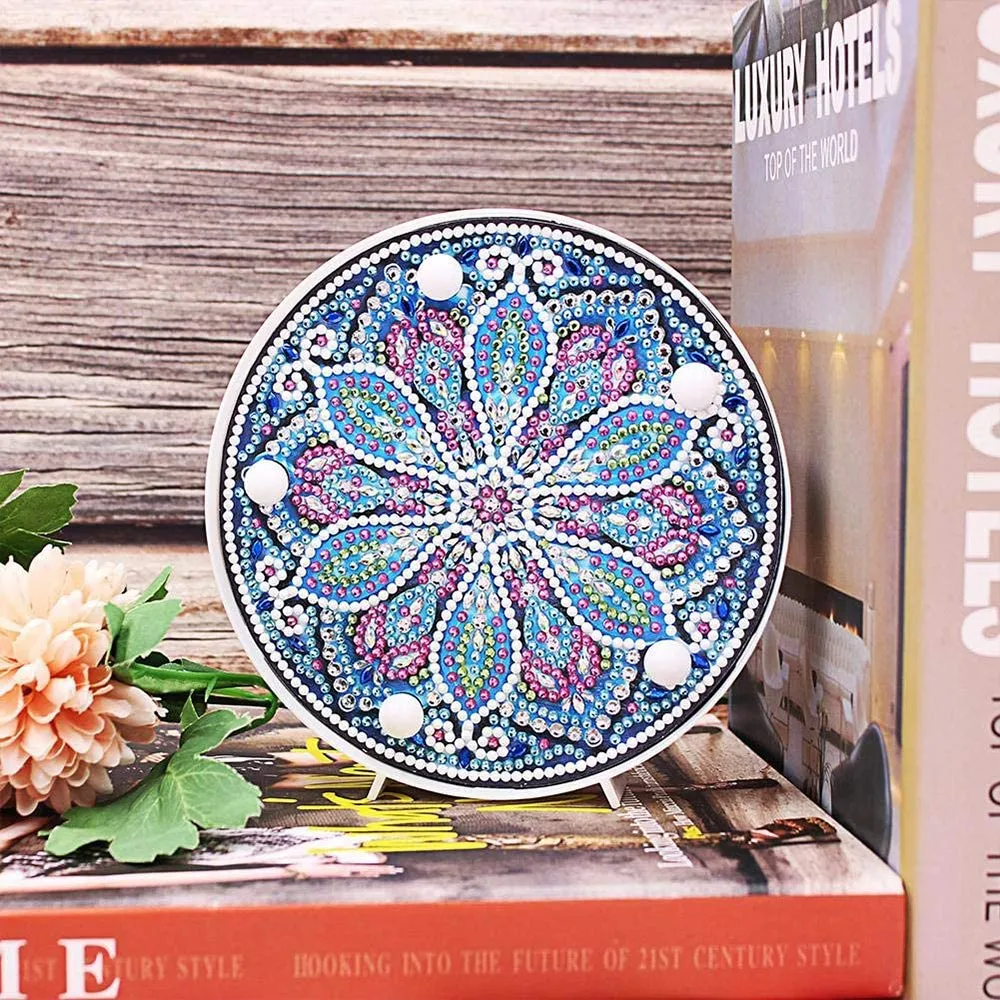 Figured'Art Diamond Painting Bloem Mandala LED-lamp 15 cm