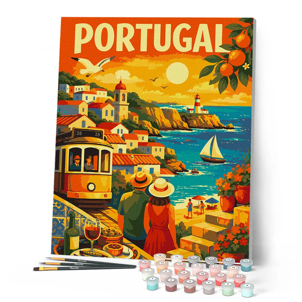 Figured'Art Reisposter Portugal schilderen op nummer 40x50cm