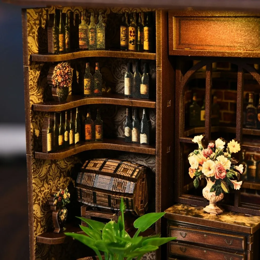Figured'Art Hoek Taverne miniatuurhuisje 23x15cm met LED