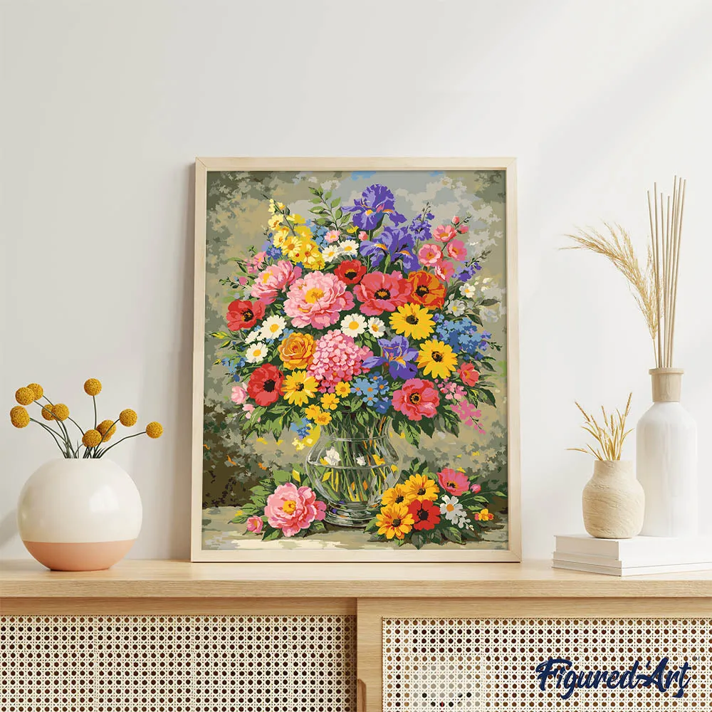 Figured'Art Veldboeket schilderen op nummer 40x50cm acryl