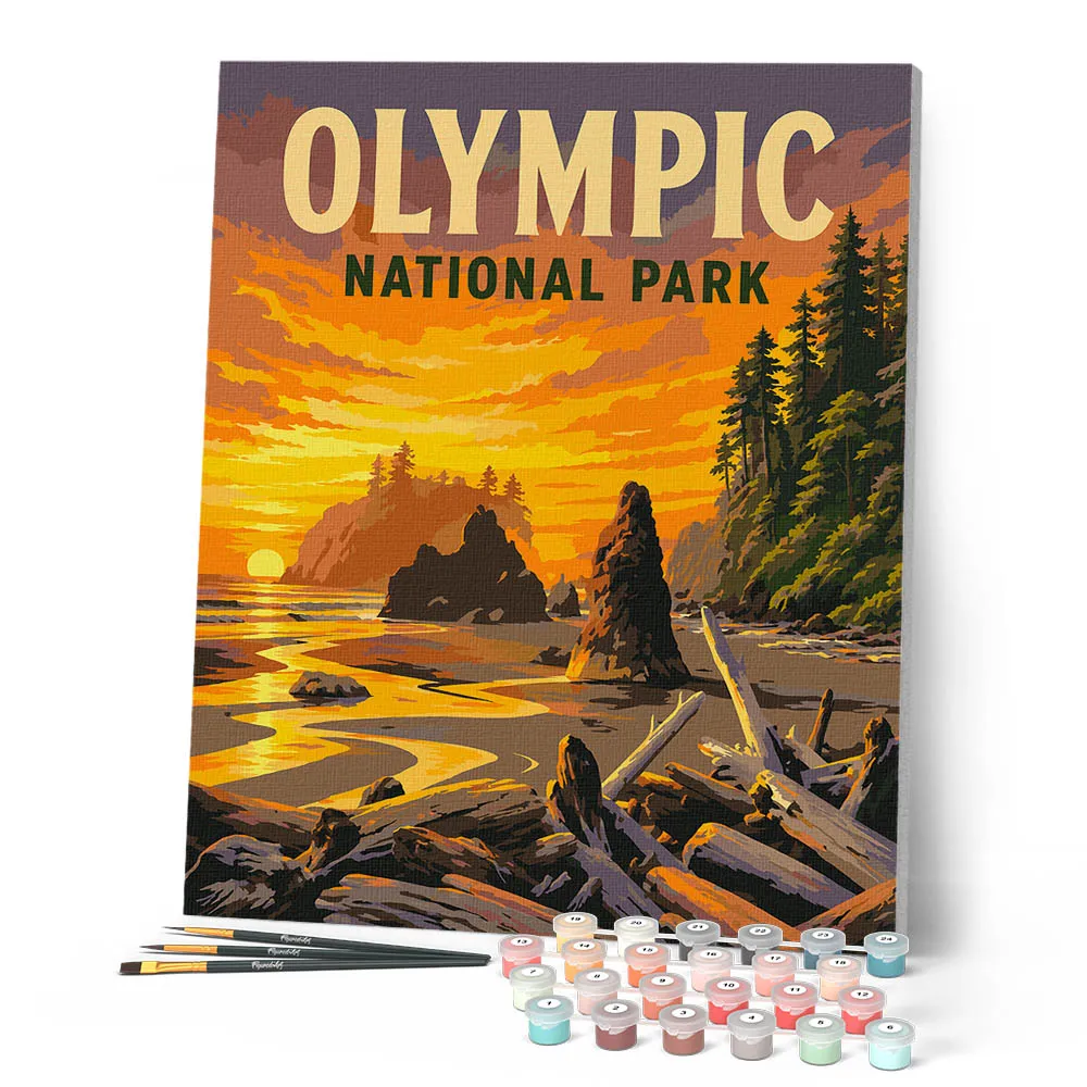 Figured'Art Olympic National Park Schilderen op Nummer Washington