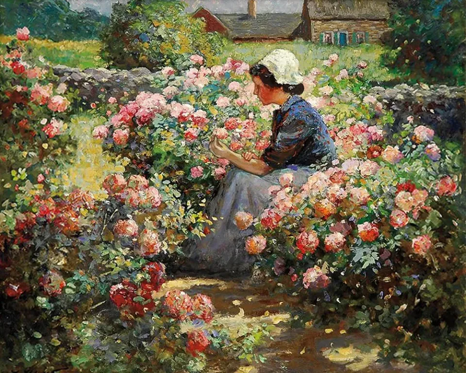 Figured'Art Flower Garden Graves schilderen op nummer 40x50 cm bloemen
