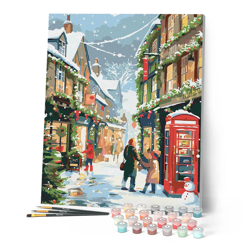 Figured'Art Britse Feeststraat schilderen op nummer 40x50 cm