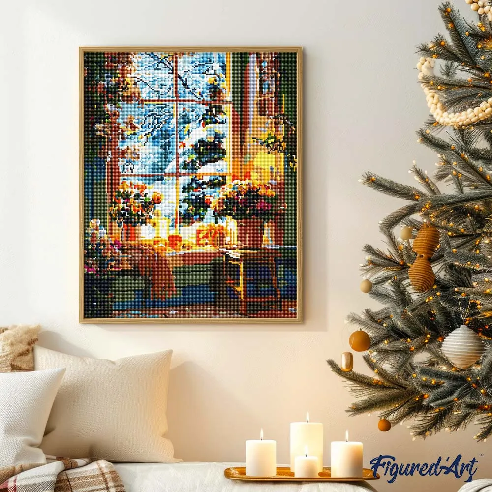 Figured'Art Romantische Winter diamond painting 40x50 cm vierkant