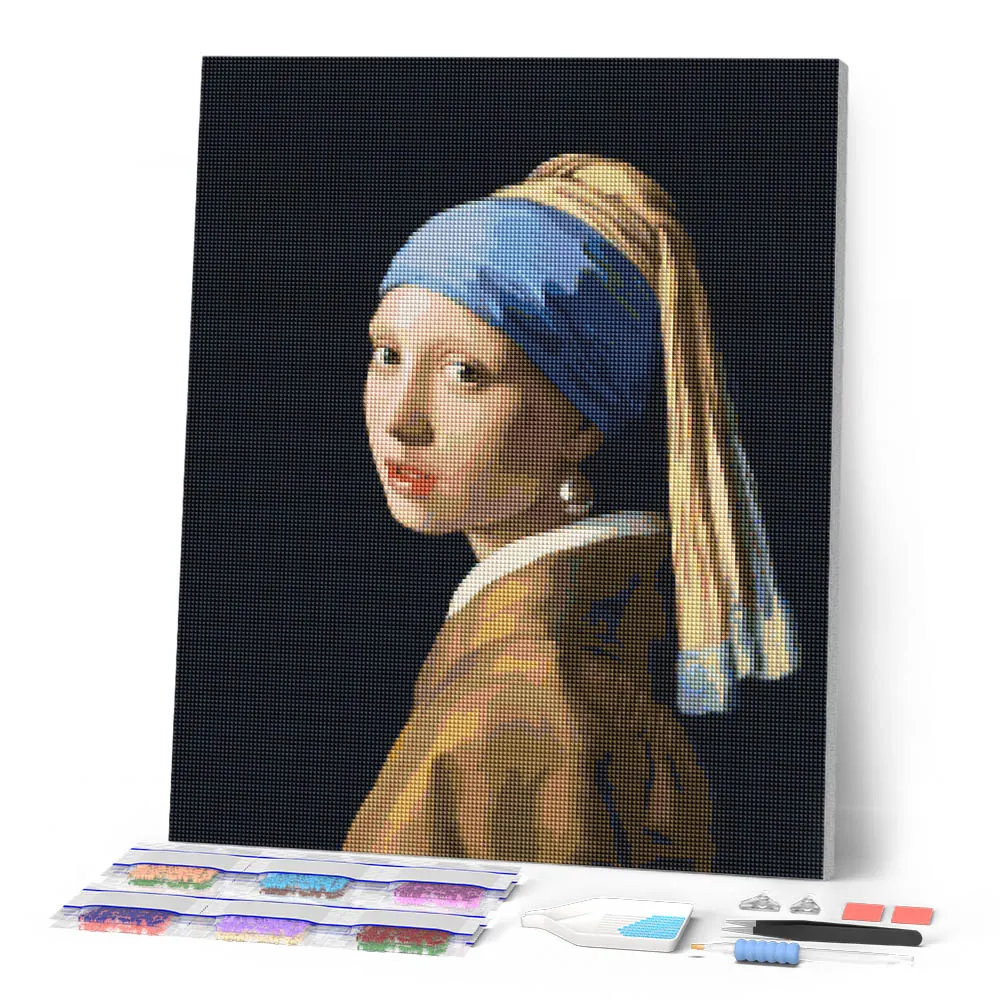Figured'Art Meisje met de parel Vermeer diamond painting 40x50cm