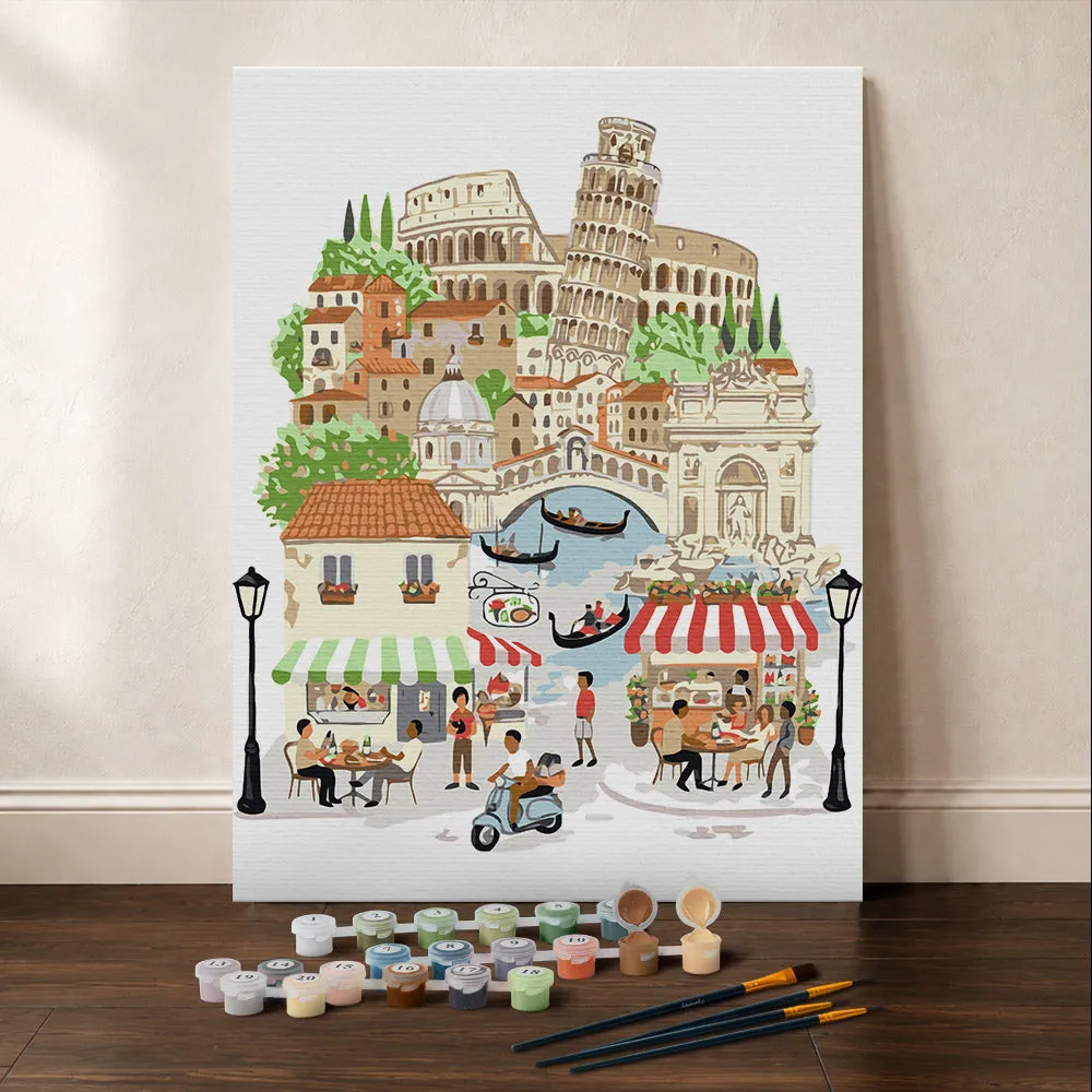 Figured'Art Dolce Vita Italië schilderen op nummer cadeauset 24,5x32,5cm