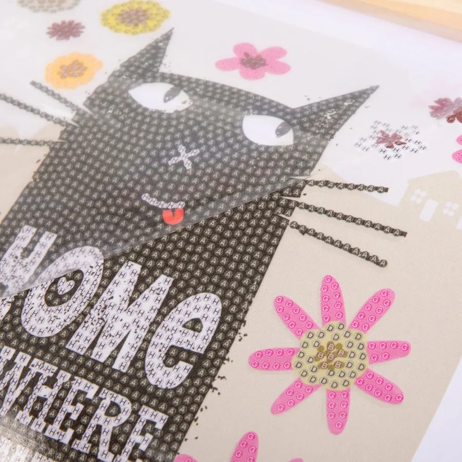 Craft Buddy Mini Crystal Art Cat At Home scroll 20x30cm kat