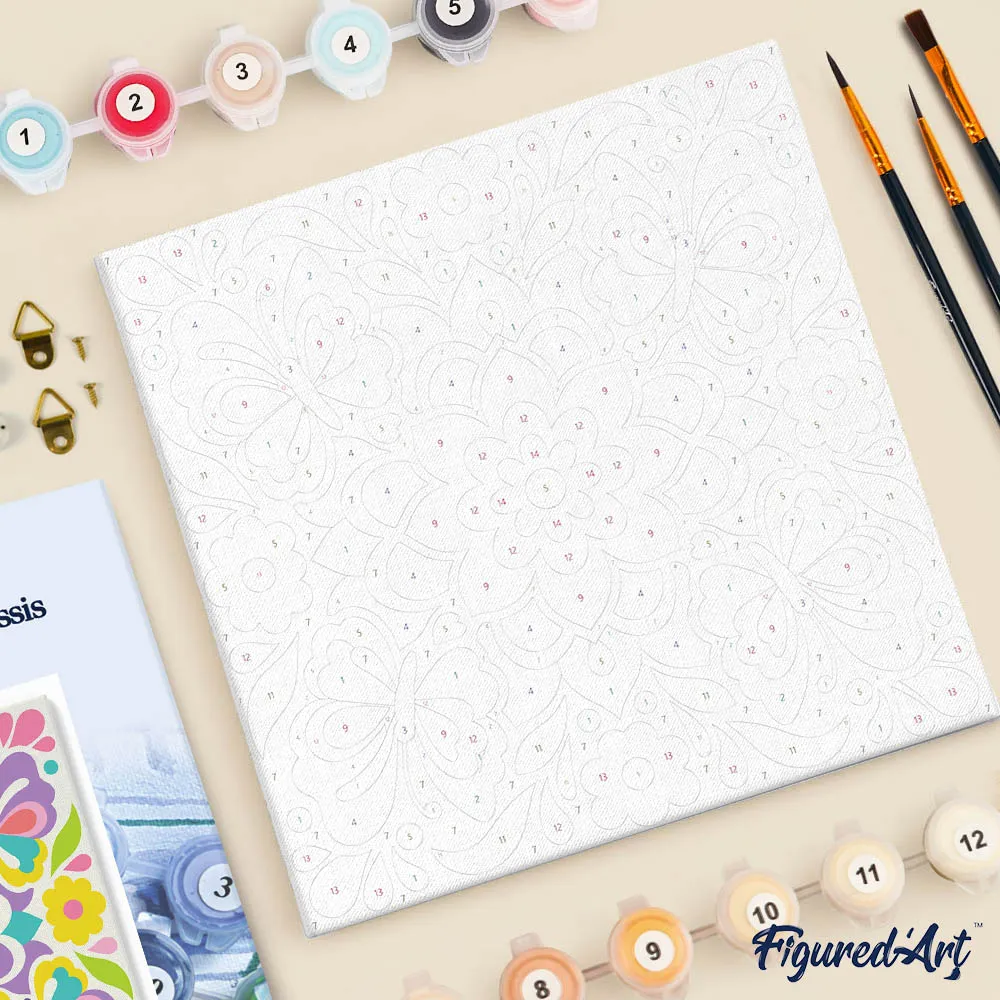 Figured'Art Vlindermandala mini schilderen op nummer 20x20