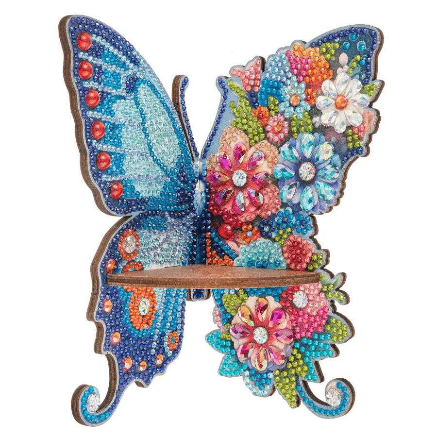 Craft Buddy Crystal Art Butterfly hoekplank 19x17,5 cm 2 st