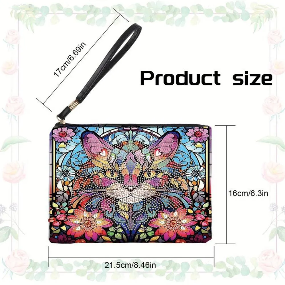 Figured'Art Kat Diamond Painting Polstas 20x15cm PU-leer