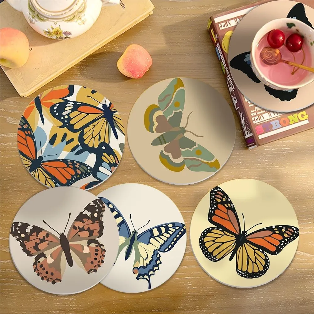 Figured'Art Vleugels van de Lente onderzetters 10 cm 6 stuks