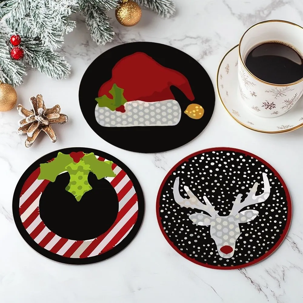 Figured'Art Kerst onderzetters schilderen op nummer 10cm 4 stuks