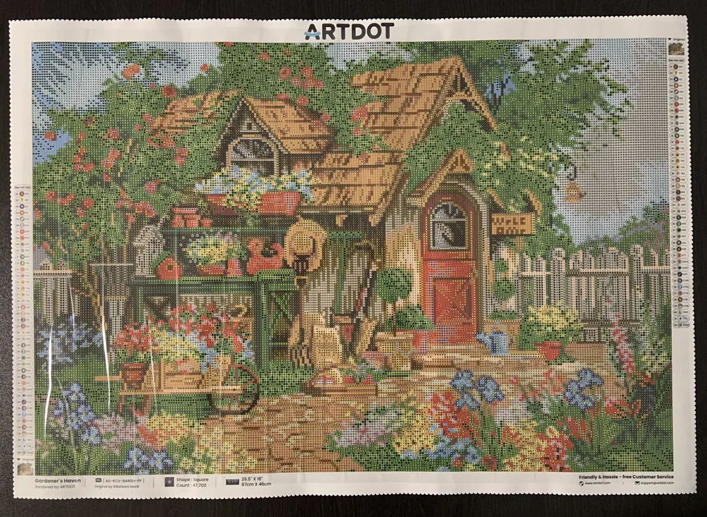 ARTDOT Tuiniersparadijs diamond painting vierkant 67x45 cm