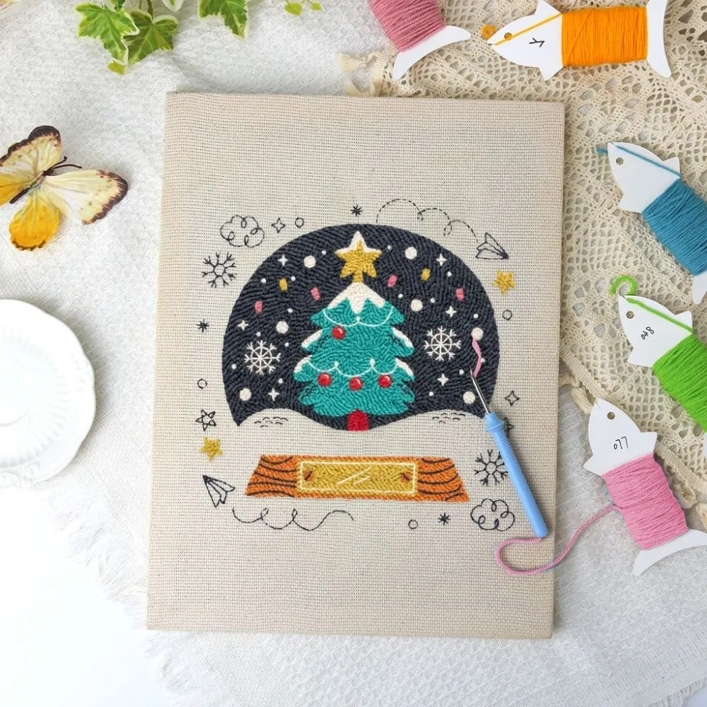 Figured'Art Punch Needle Magische Kerstboom pakket 20x30cm katoen