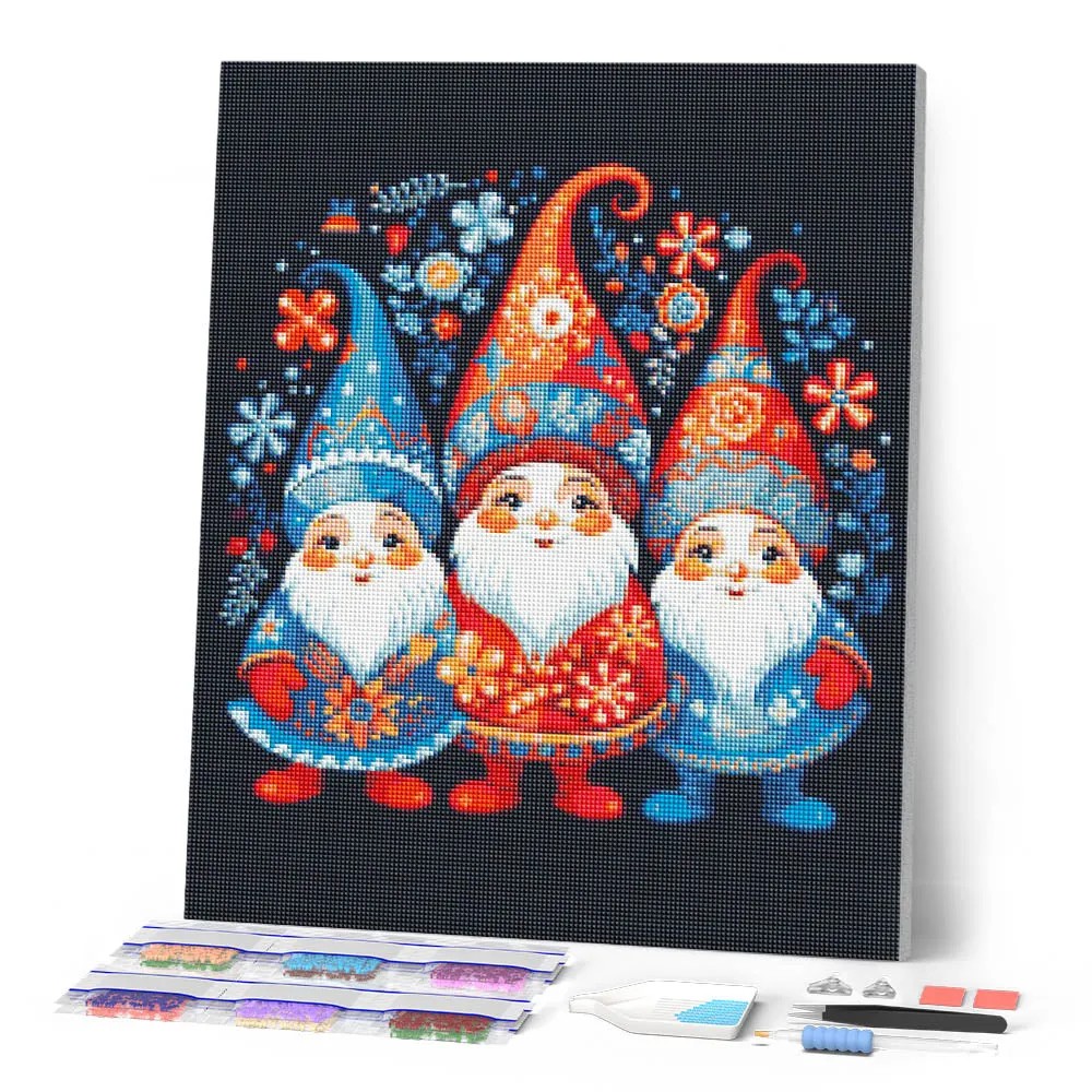 Figured'Art Kaboutertrio diamond painting full drill vierkant kerst