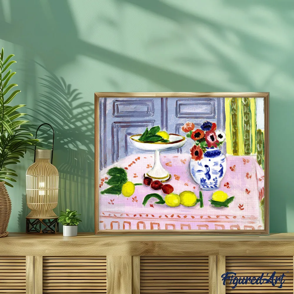 Figured'Art Het roze tafelkleed Matisse diamond painting 40x50 cm