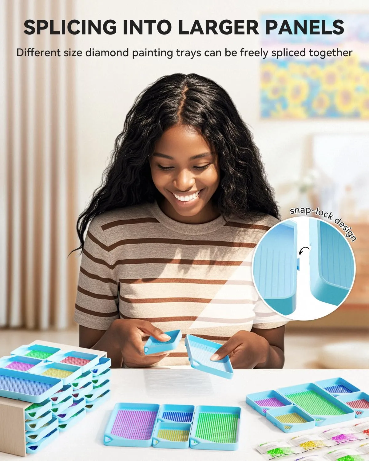ARTDOT Diamond Painting Bakjes 30 Stuks Blauw stapelbaar