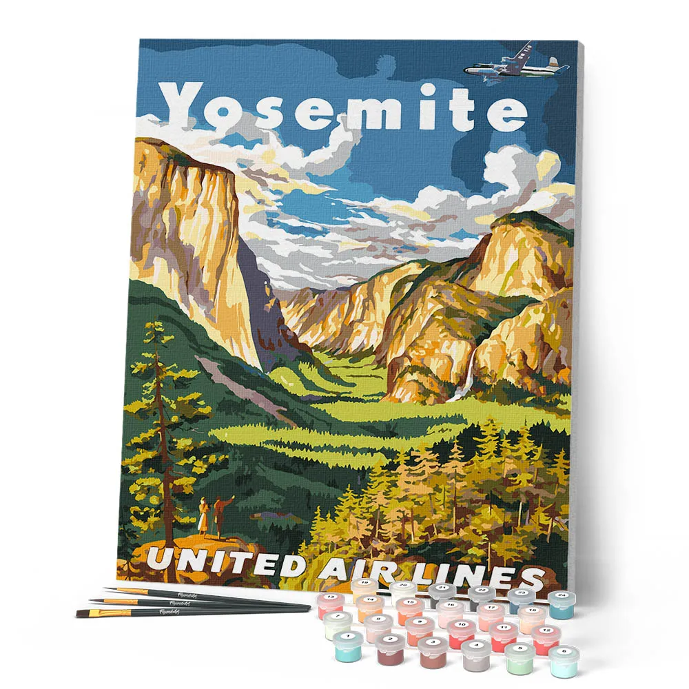 Figured'Art Yosemite National Park Schilderij op Nummer 40x50