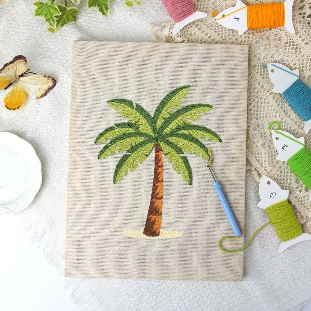 Figured'Art Palmen Paradijs punch needle pakket 20x30cm katoen