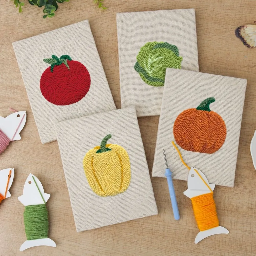 Figured'Art Verse Groenten punch needle set 4 frames katoen