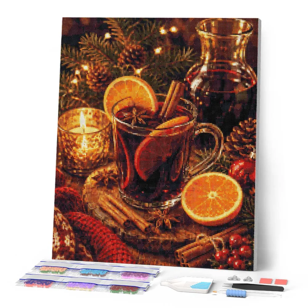 Figured'Art Kerstglühwein diamond painting 40x50 cm full drill