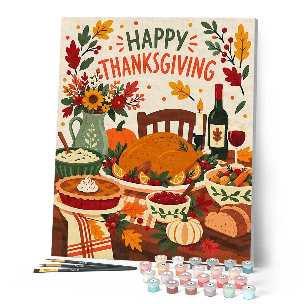 Figured'Art Fijne Thanksgiving schilderen op nummer 40x50