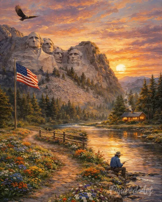 Figured'Art Amerikaans erfgoedlandschap diamond painting full drill