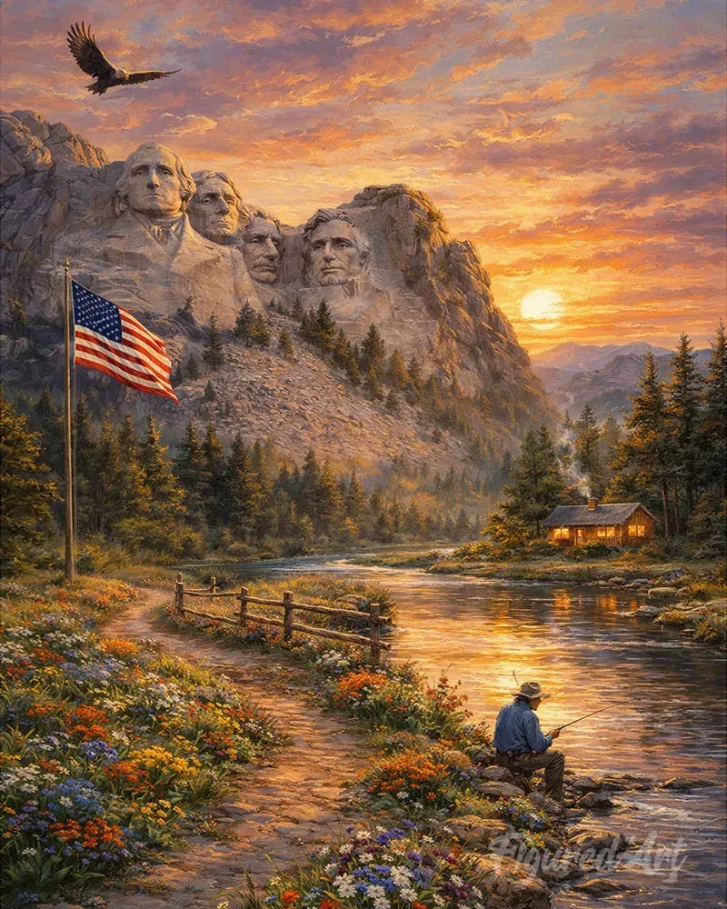 Figured'Art Amerikaans erfgoedlandschap diamond painting full drill