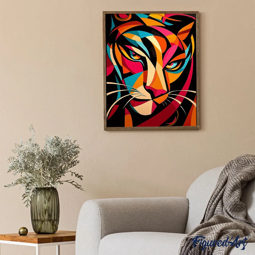 Figured'Art Gedurfd Abstract Tijger 2 schilderen op nummer eenvoudig