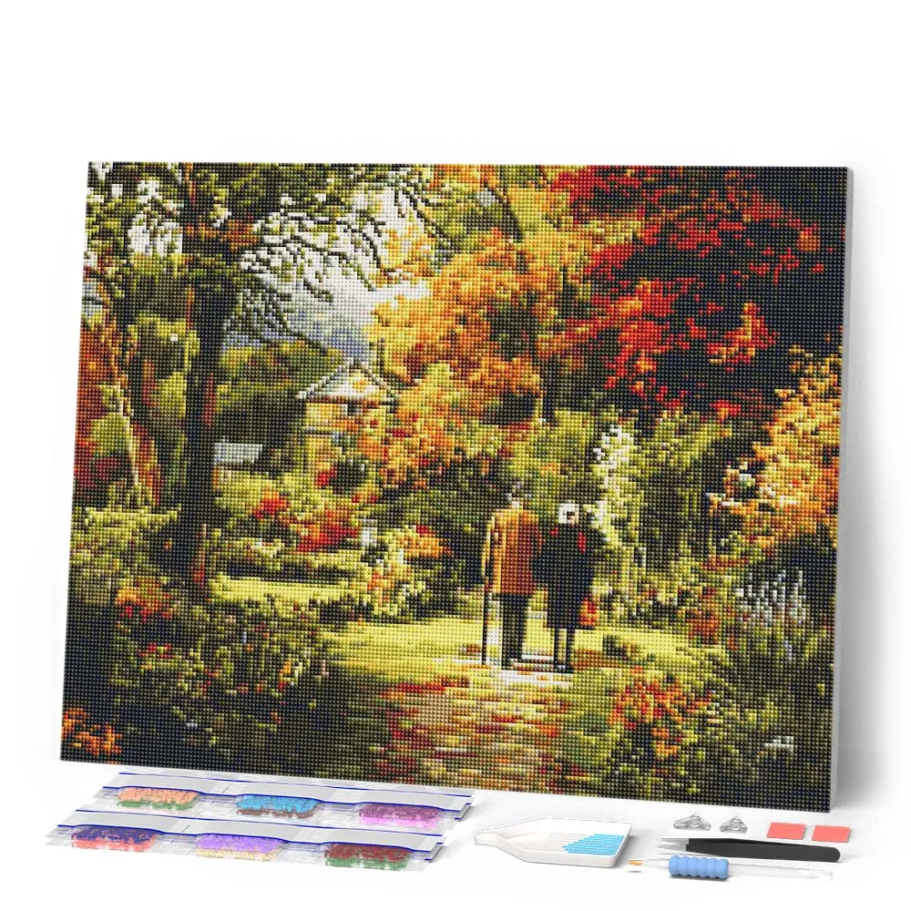 Figured'Art Eeuwige liefde in de herfst diamond painting 40x50 cm