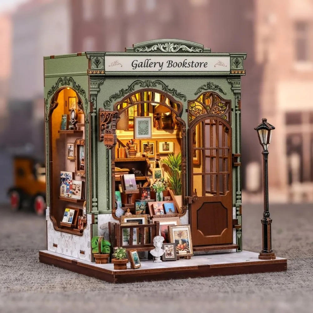 Figured'Art Galerie Boekenwinkel miniatuurhuisje 19x16 cm bouwpakket