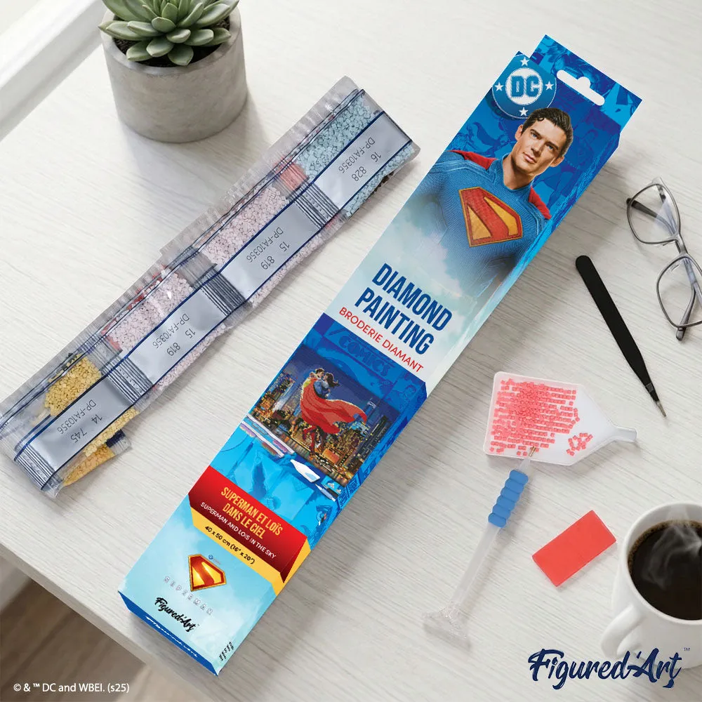 Figured'Art Superman en Lois in de lucht diamond painting 40x50 cm