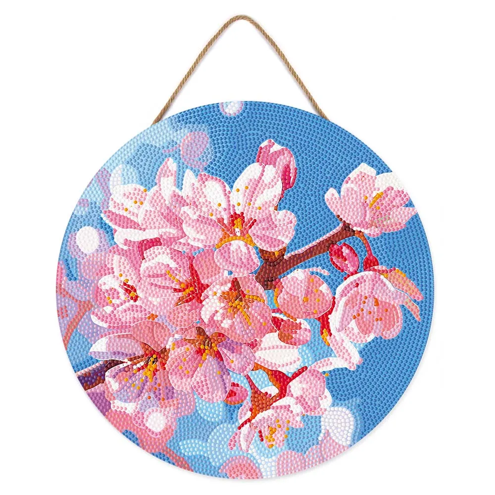 Figured'Art Kersenbloesem diamond painting houten schijf 30 cm