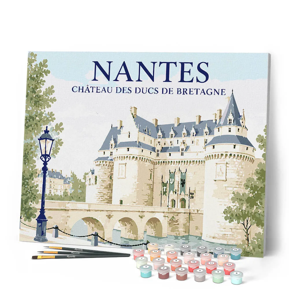 Figured'Art Schilderen op Nummer Kasteel Nantes 40x50 acryl