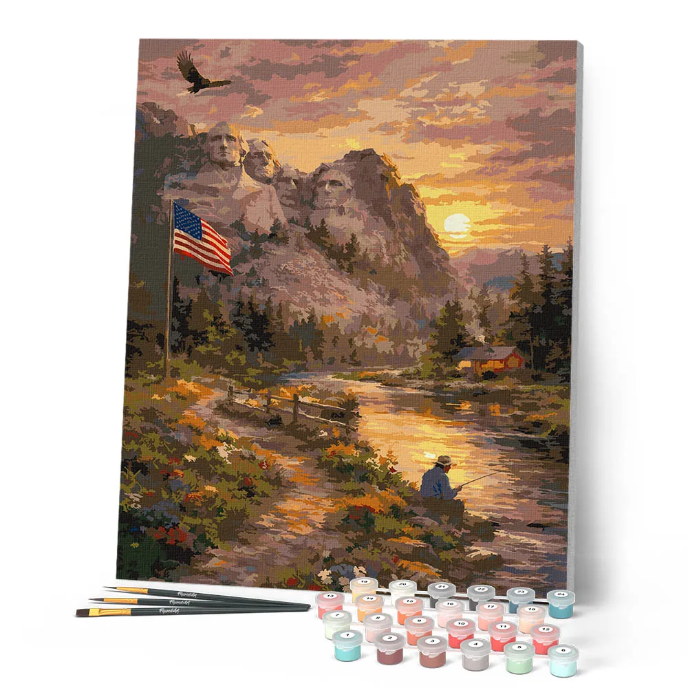 Figured'Art Amerikaans erfgoedlandschap schilderen op nummer 40x50cm
