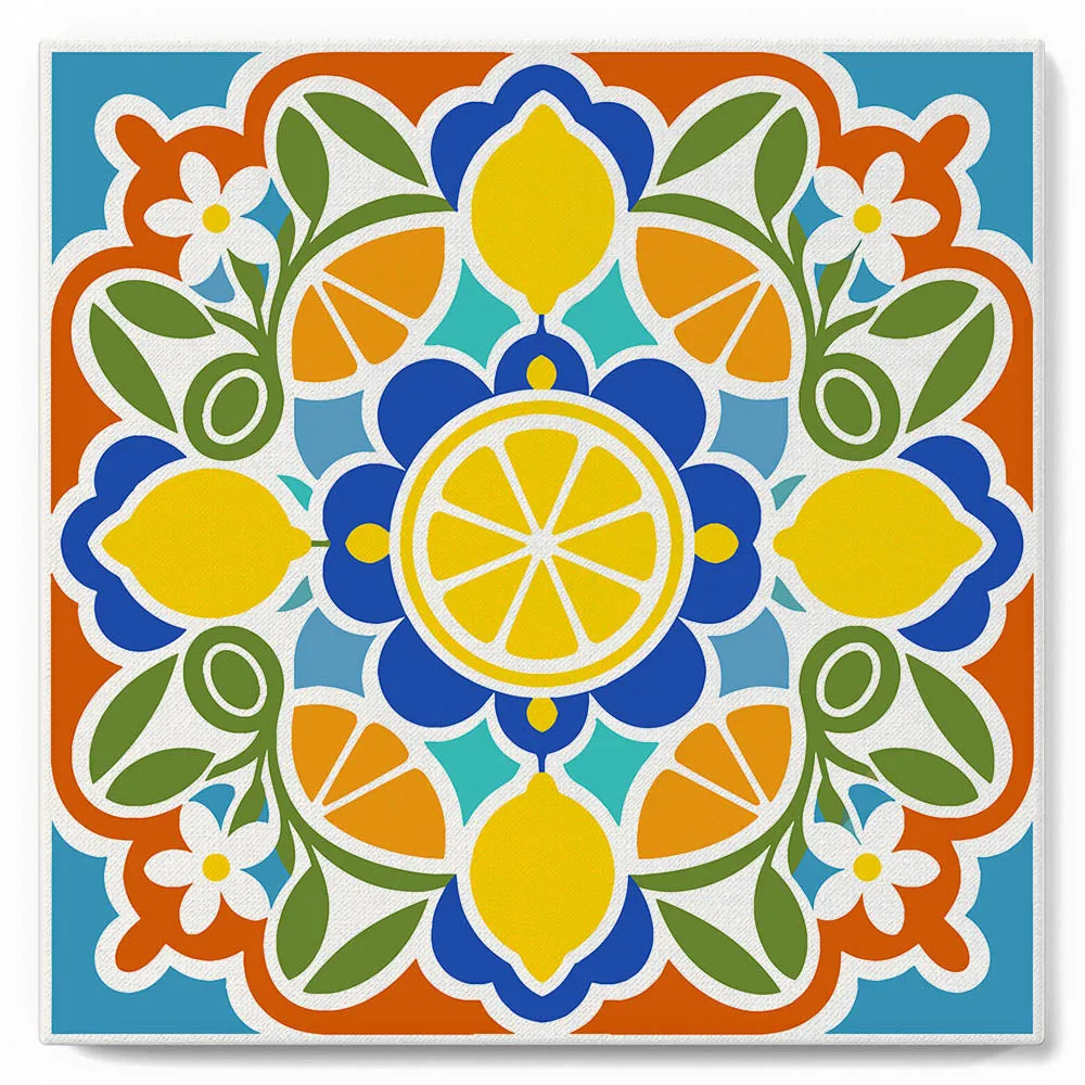Figured'Art Citrusmandala mini schilderen op nummer 20x20cm frame