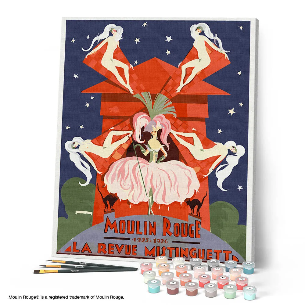 Figured'Art Moulin Rouge Mistinguett schilderen op nummer 40x50 cm
