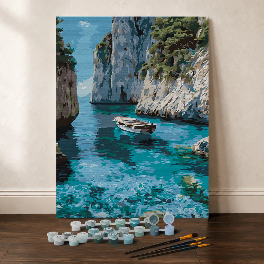 Figured'Art Rustige Blauwe Inham cadeauset schilderen 24,5x32,5 cm