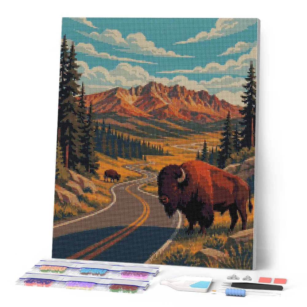 Figured'Art Yellowstone Lamar Valley diamond painting 40x50 cm