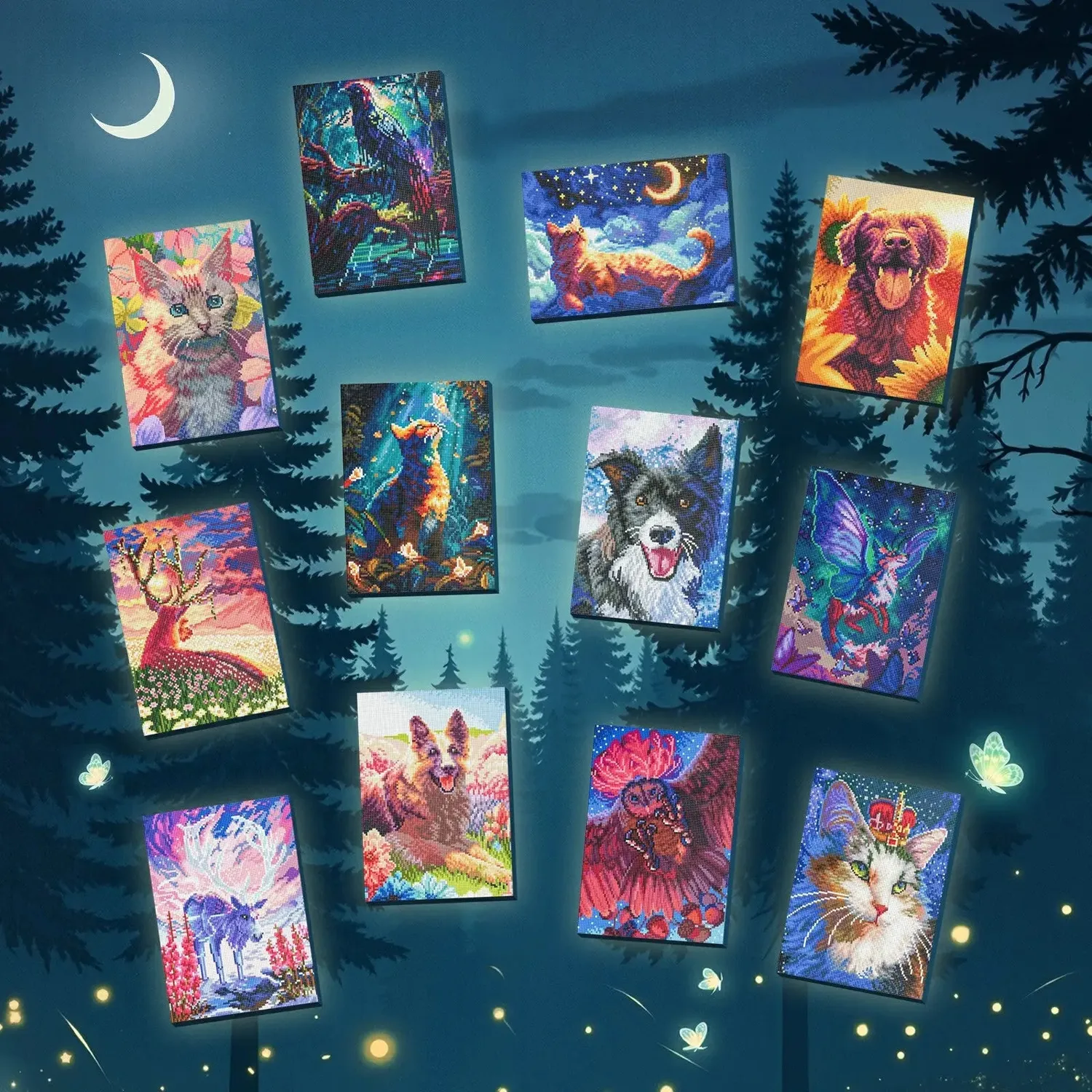 ARTDOT Fantastic Animal diamond painting 12 doeken dieren