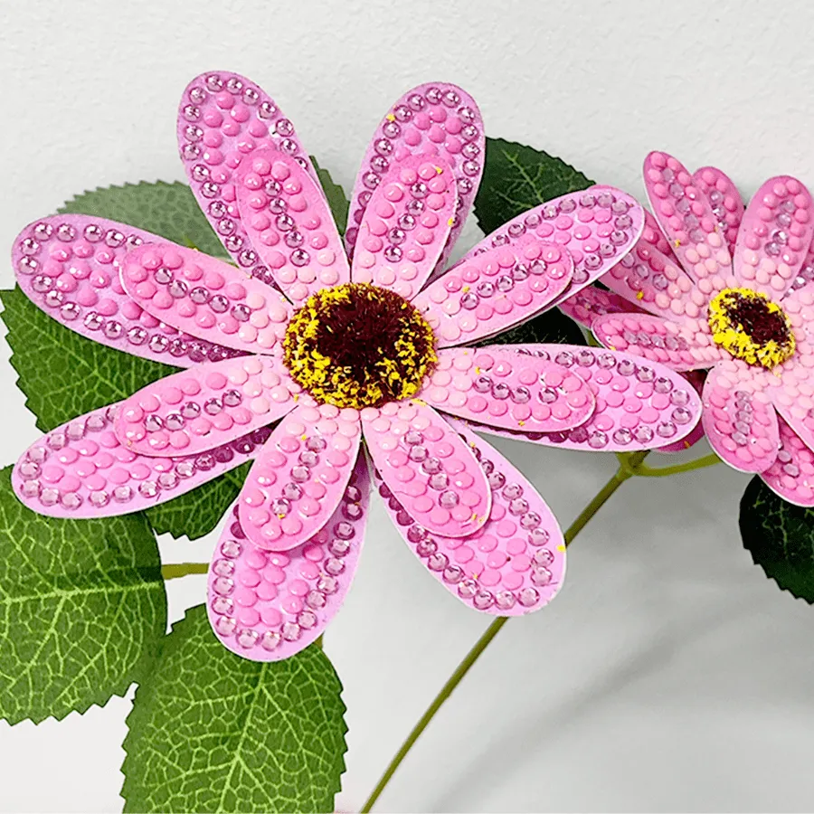 Craft Buddy Crystal Art 3D Flower roze lila boeket 32cm
