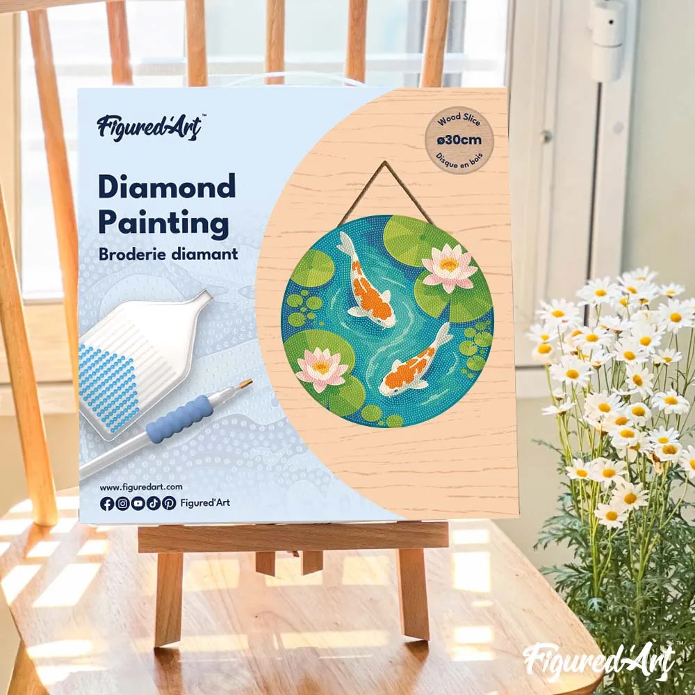 Figured'Art Koivijver diamond painting hout 30 cm ronde steentjes