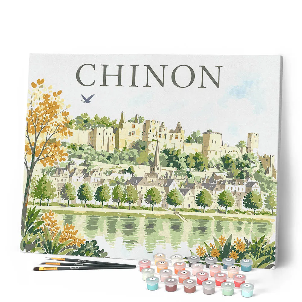 Figured'Art Kasteel van Chinon schilderen op nummer 40x50 cm