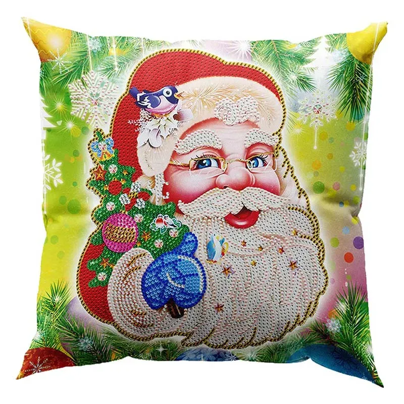 Figured'Art Kerstman kussenhoes diamond painting 30x30 cm