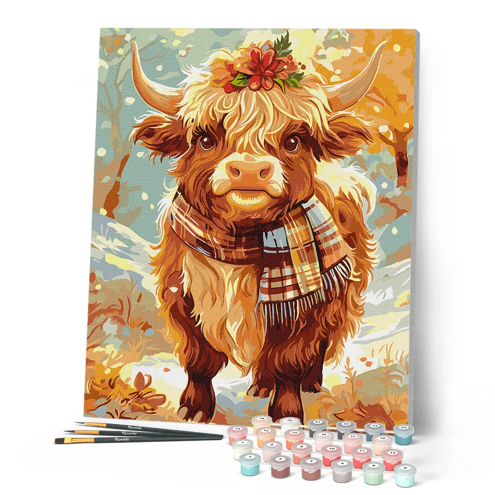 Figured'Art Schotse Hooglander schilderen op nummers 40x50 cm dier